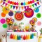 35PCS Cinco De Mayo Hanging Decorations Set – Colorful Fiesta Paper Fans, Pom Poms, Swirls & Banners for Mexican Party Backdrops & Taco Night Decor